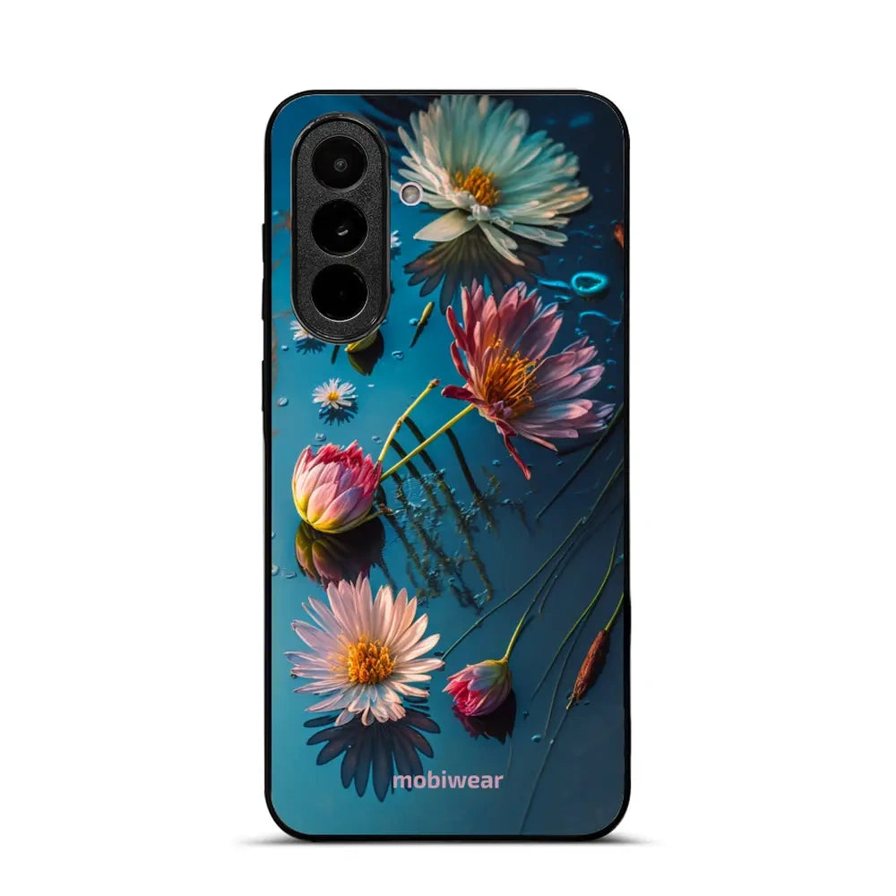 Handyhülle für Galaxy A37 5G, Mobiwear Glossy Case, Blau-Blumig