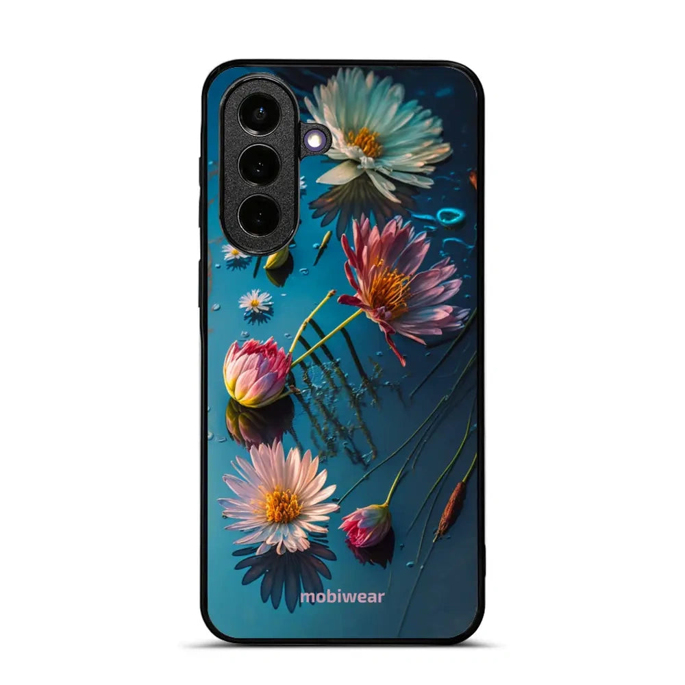 Handyhülle für Galaxy A57 5G, Mobiwear Glossy Case, Blau-Blumig