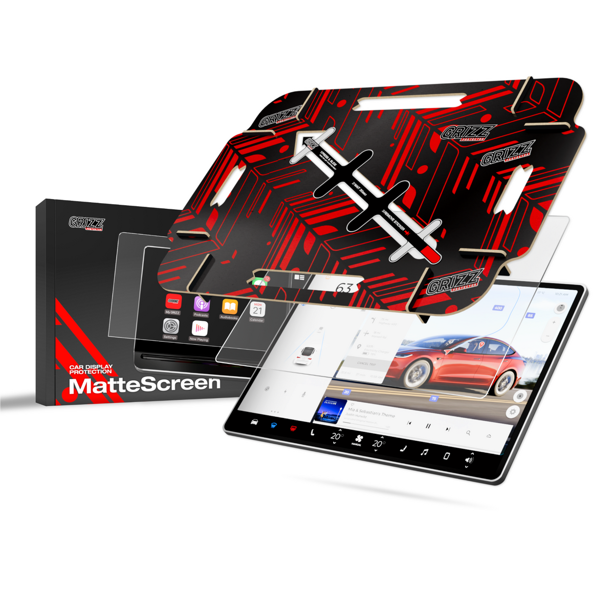 Matte Autodisplayfolie für Tesla Model Y (2020-2024), Grizz Protector