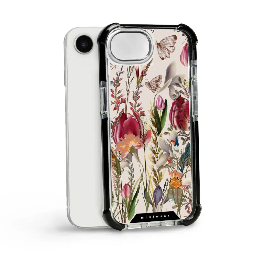 Handyhülle für iPhone 17e mit MagSafe, Mobiwear Elite Bumper, Blumenstrauß