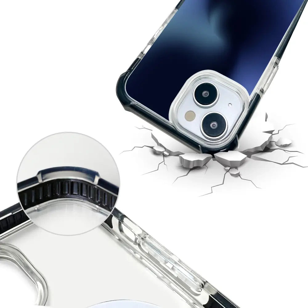 Handyhülle für iPhone 17e mit MagSafe, Mobiwear Elite Bumper, Dunkelblau