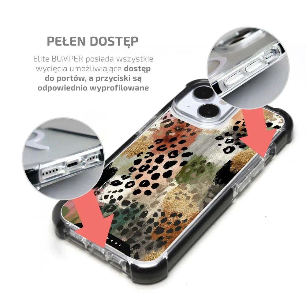 Handyhülle für iPhone 17e mit MagSafe, Mobiwear Elite Bumper, Malerische Tupfen