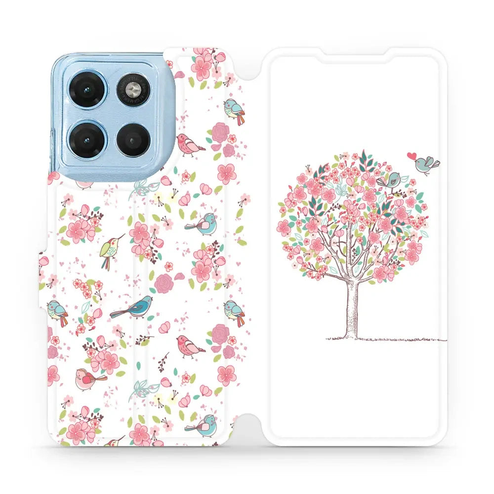 Handyhülle mit klappe für Motorola Moto G17, Mobiwear Book, Rosa Hain