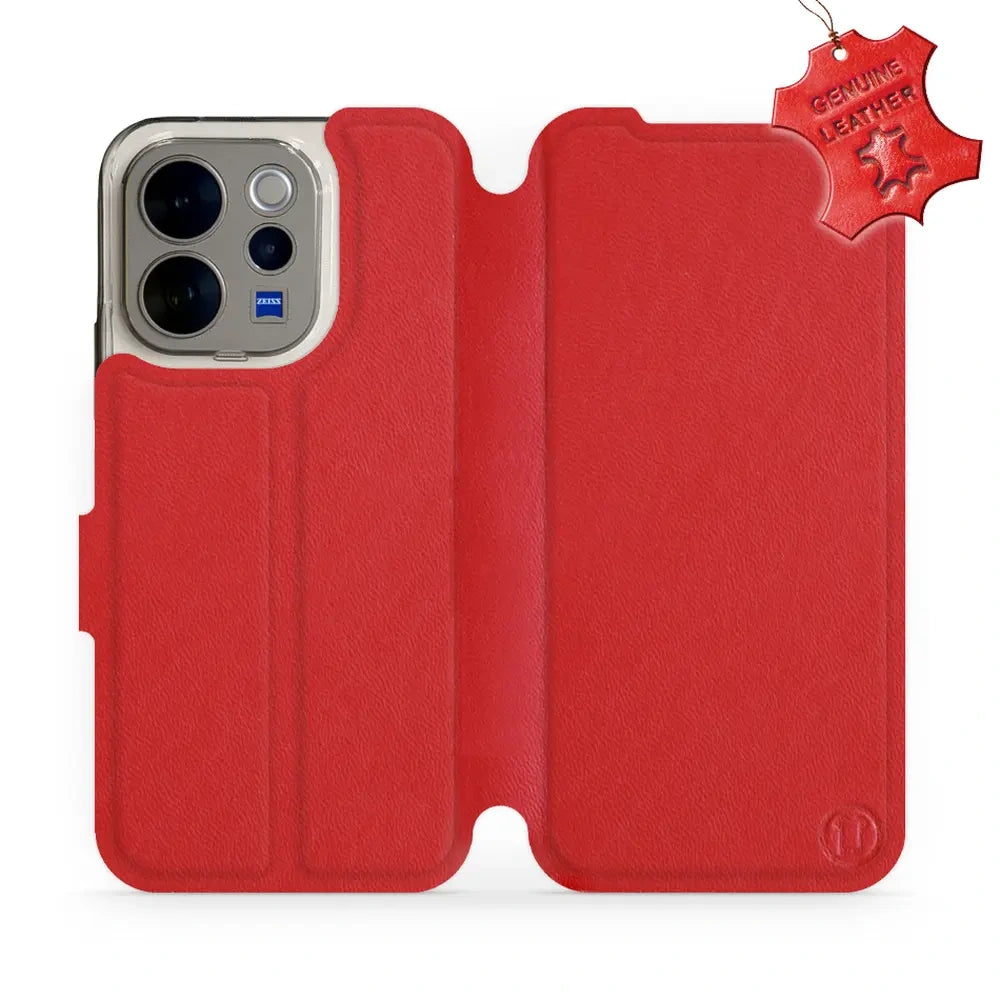 Echtleder Handyhülle für Vivo V70 5G, Mobiwear Leather, Rot