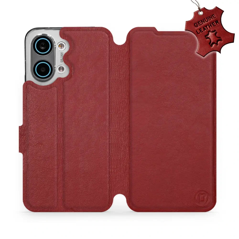 Echtleder Handyhülle für Xiaomi POCO X8 Pro Max, Mobiwear Leather, Dunkelrot
