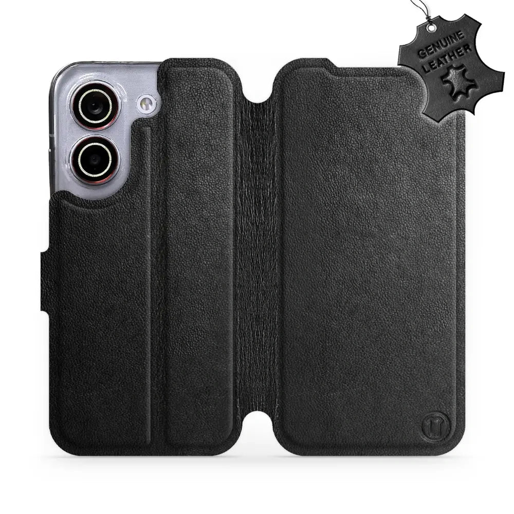 Echtleder Handyhülle für Xiaomi POCO X8 Pro, Mobiwear Leather, Schwarz