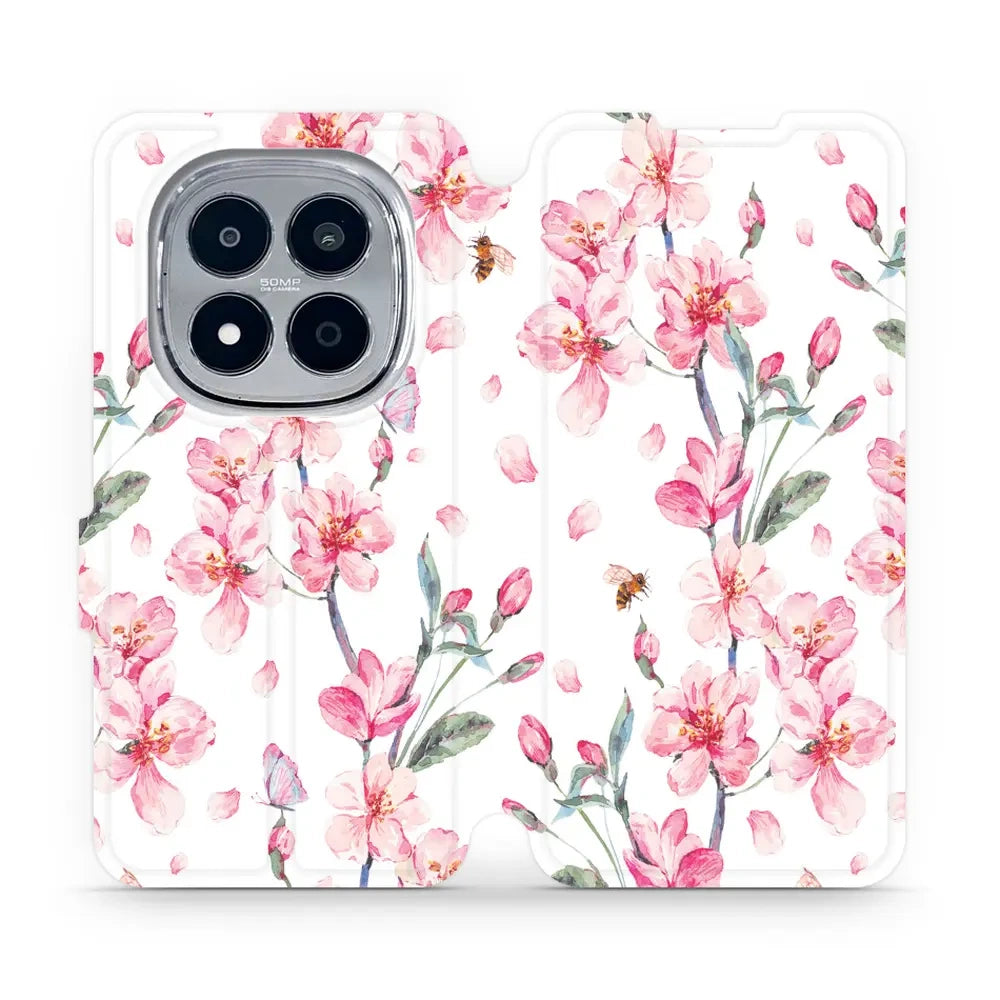 Handyhülle mit klappe für Xiaomi Redmi Note 15 Pro 4G, Mobiwear Book, Rosa Frühling