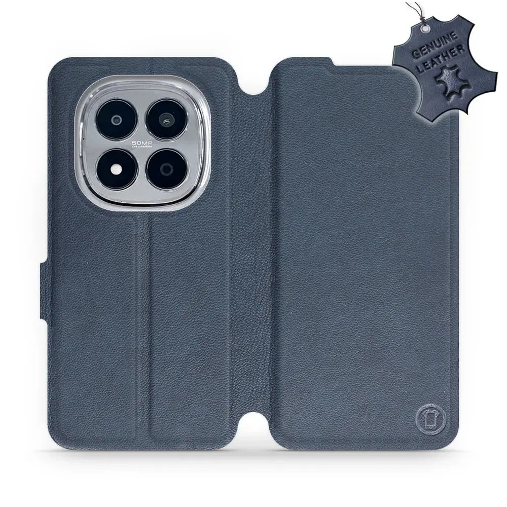 Echtleder Handyhülle für Xiaomi Redmi Note 15 Pro 4G, Mobiwear Leather, Dunkelblau