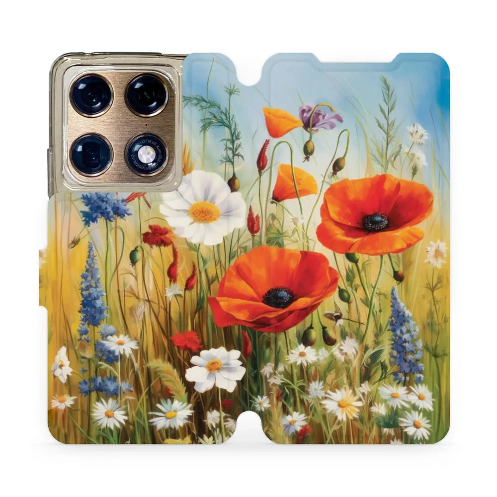 Handyhülle mit klappe für Motorola Signature, Mobiwear Book, Wiesenblumen