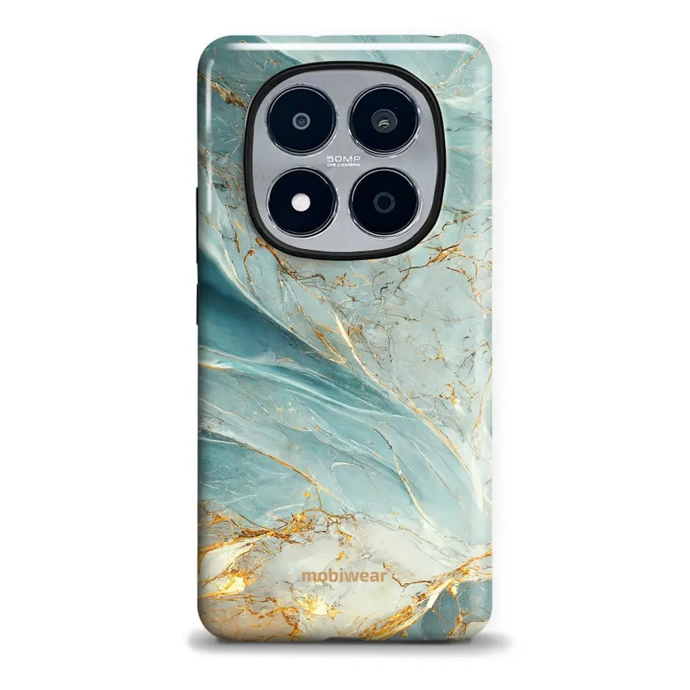 Handyhülle für Xiaomi POCO M8 Pro 5G, Mobiwear Elite Pro, Adern des Azur