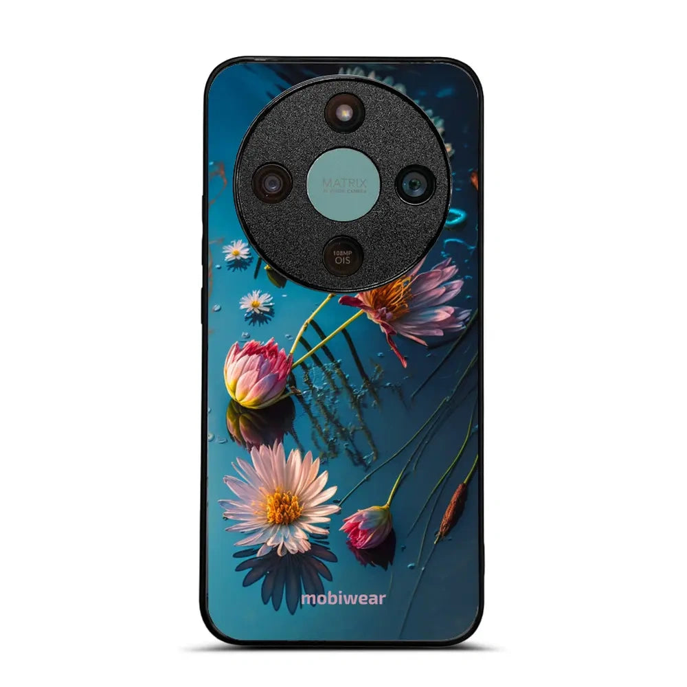 Handyhülle für Honor Magic8 Lite, Mobiwear Glossy Case, Blau-Blumig