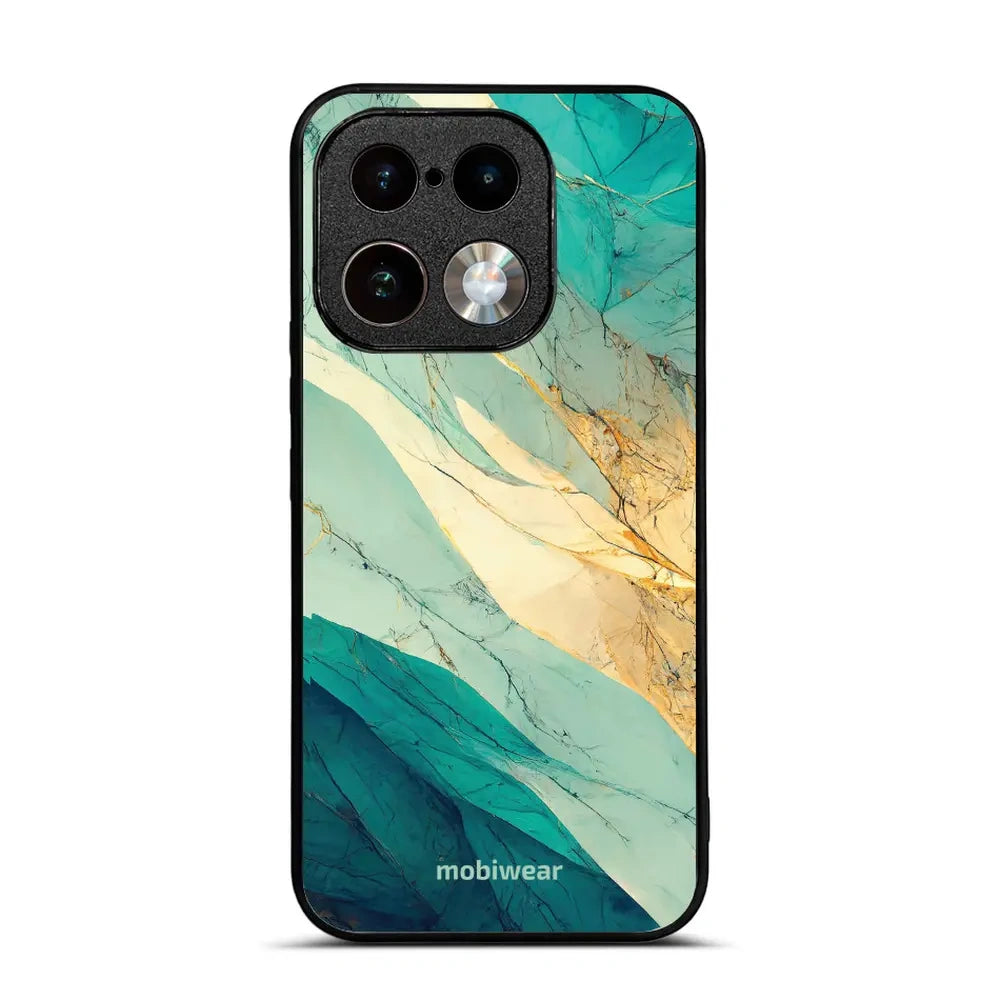 Handyhülle für Realme 16 Pro 5G, Mobiwear Glossy Case, Türkis-Marmor