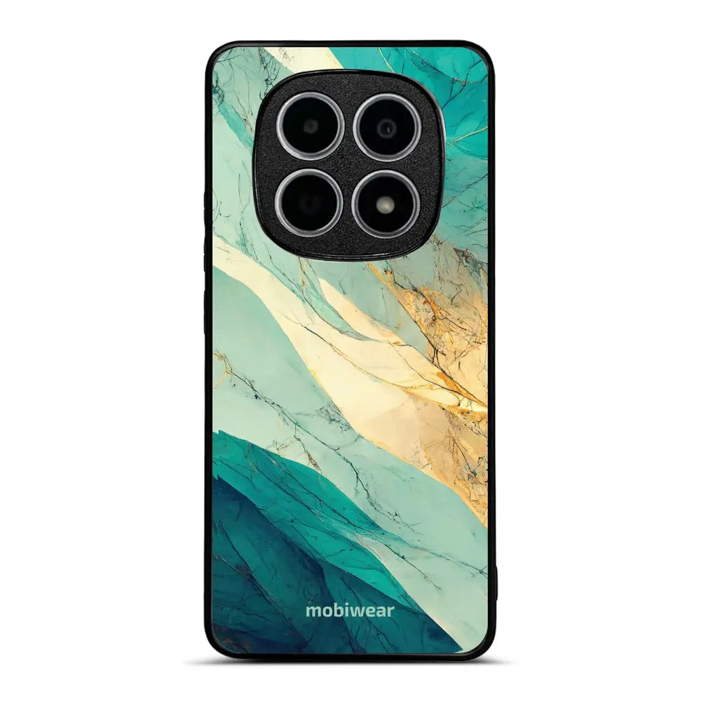 Handyhülle für Xiaomi Redmi Note 15 4G, Mobiwear Glossy Case, Türkis-Marmor