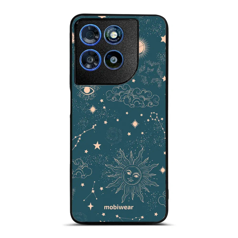 Handyhülle für Motorola Moto G57 Power, Mobiwear Glossy Case, Astraler Staub