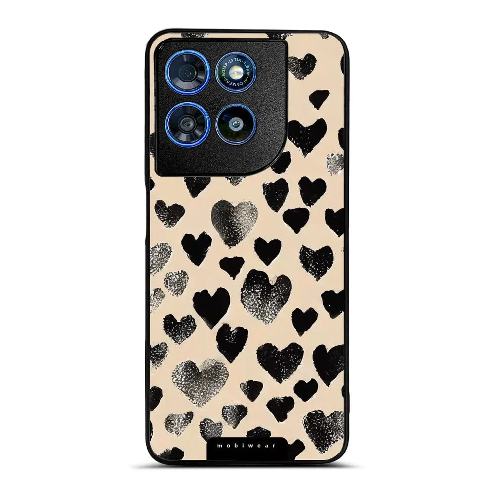 Handyhülle für Motorola Moto G57 Power, Mobiwear Glossy Case, Beige Liebe