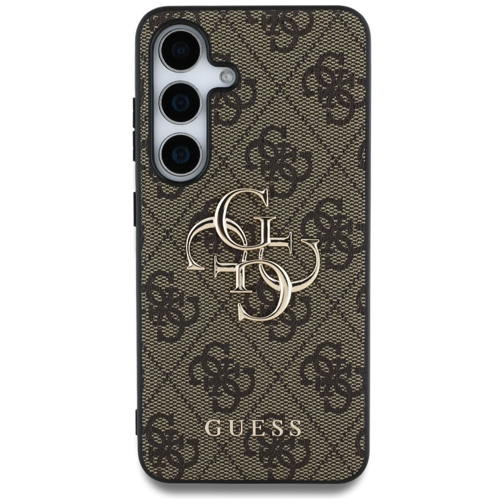 Handyhülle für Galaxy S25, Guess Hardcase 4G Big Metal Logo, Braun