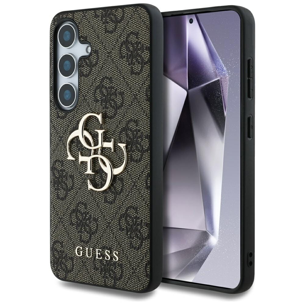 Handyhülle für Galaxy S25, Guess Hardcase 4G Big Metal Logo, Braun