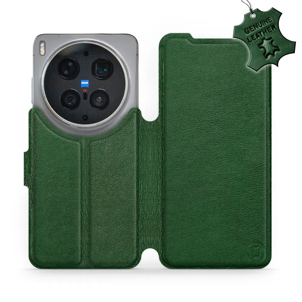 Echtleder Handyhülle für Vivo X300 Ultra, Mobiwear Leather, Grün