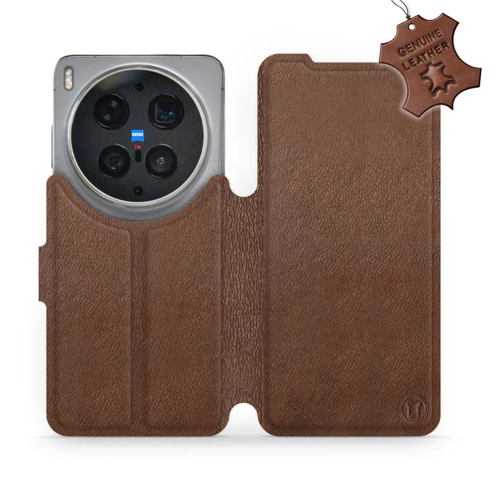 Echtleder Handyhülle für Vivo X300 Ultra, Mobiwear Leather, Braun