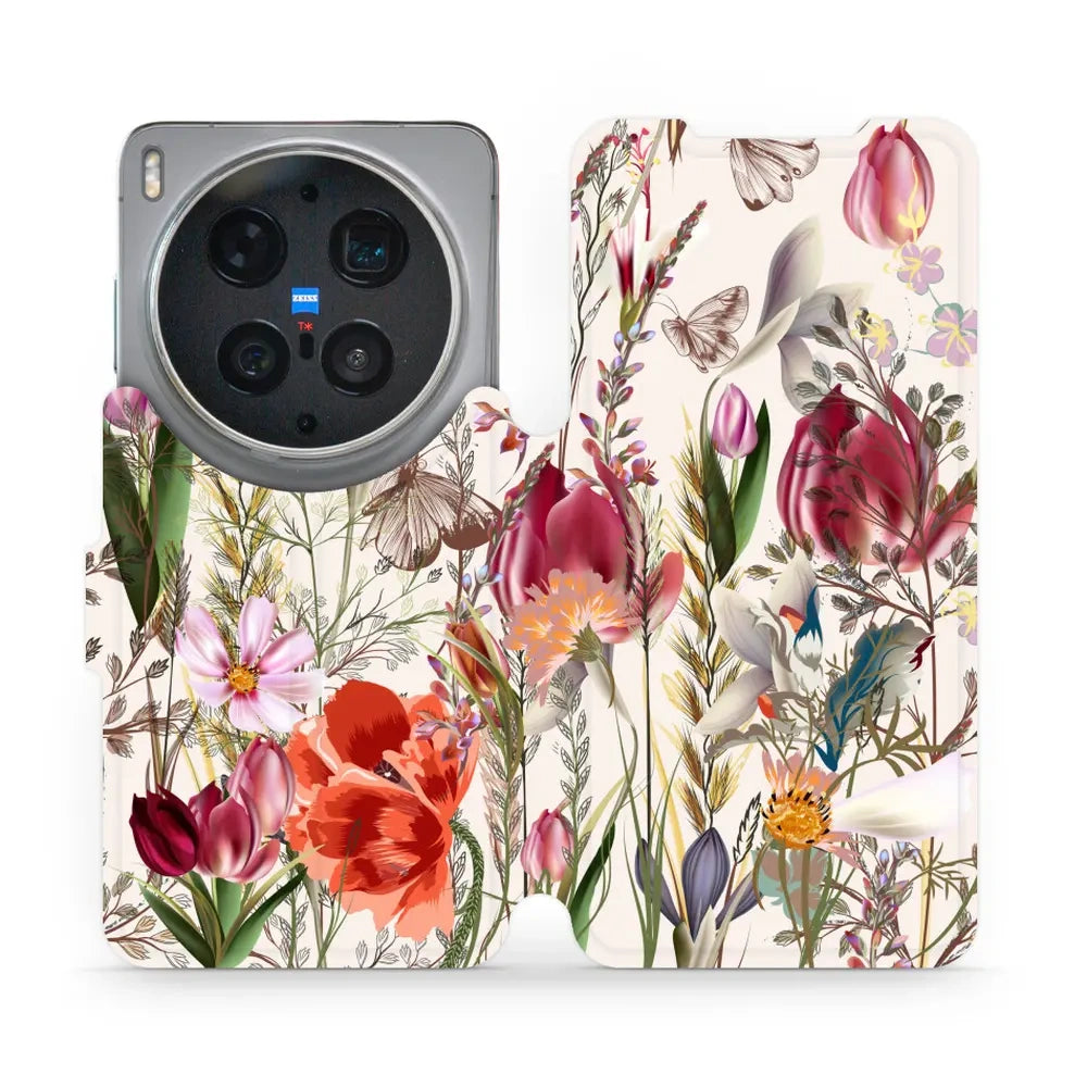 Handyhülle mit klappe für Vivo X300 Ultra, Mobiwear Book, Blumenstrauß