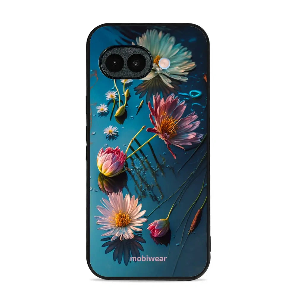 Handyhülle für Google Pixel 10a, Mobiwear Glossy Case, Blau-Blumig
