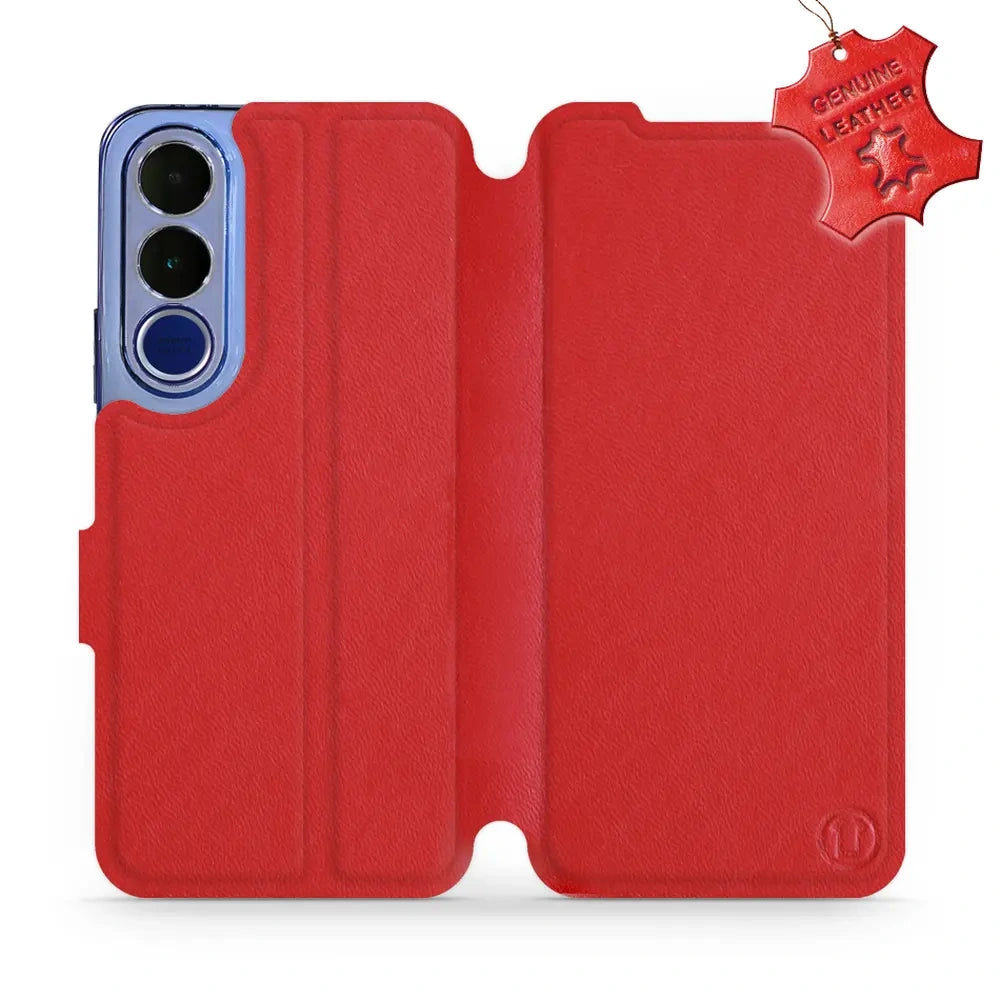 Echtleder Handyhülle für Vivo V70 FE 5G, Mobiwear Leather, Rot