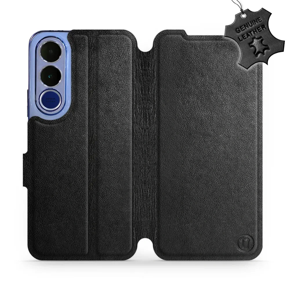 Echtleder Handyhülle für Vivo V70 FE 5G, Mobiwear Leather, Schwarz