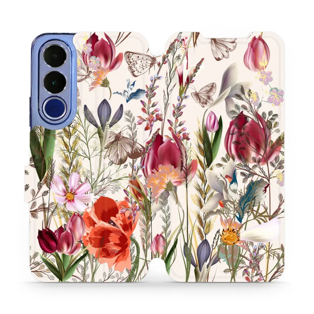 Handyhülle mit klappe für Vivo V70 FE 5G, Mobiwear Book, Blumenstrauß