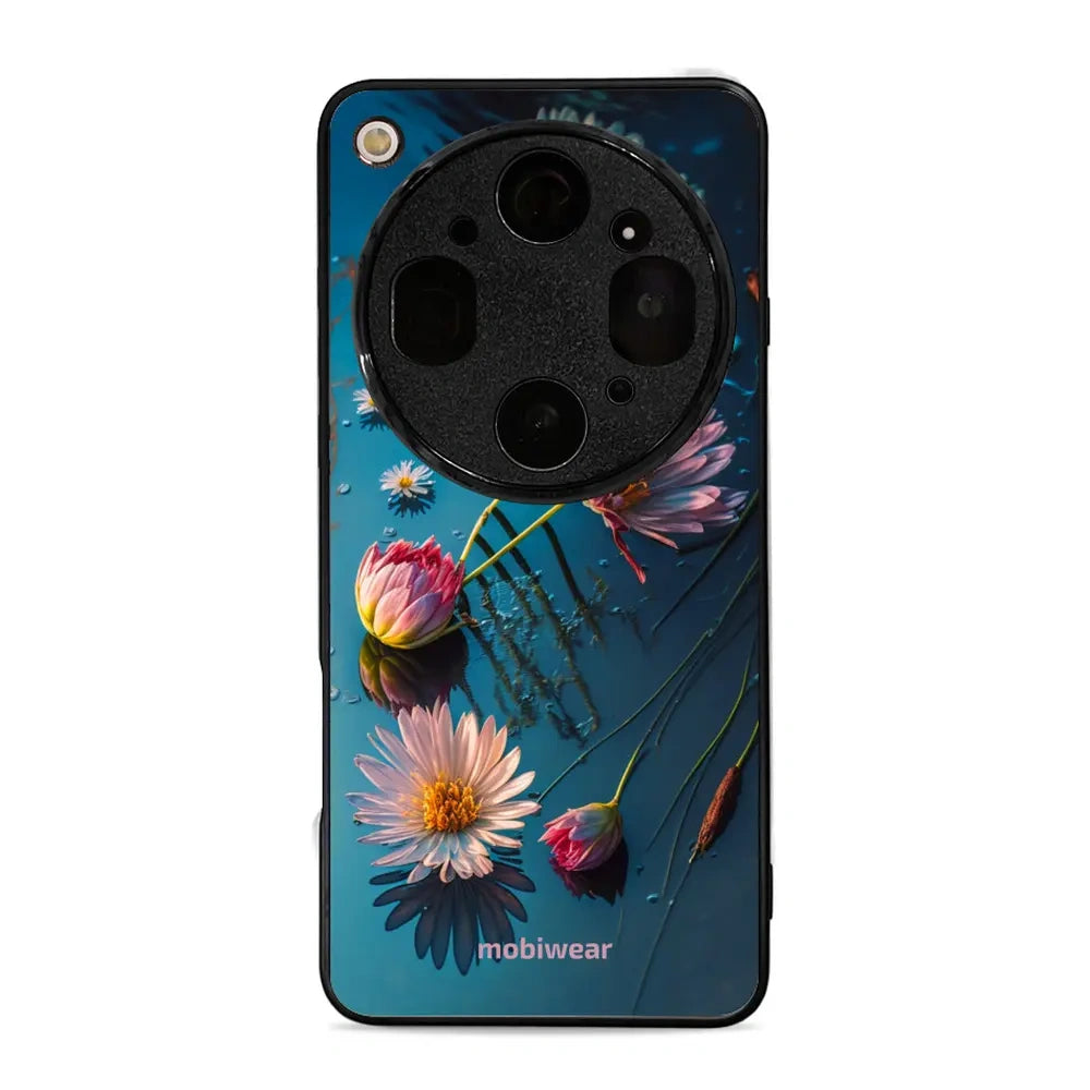 Handyhülle für Oppo Find X9 Ultra, Mobiwear Glossy Case, Blau-Blumig