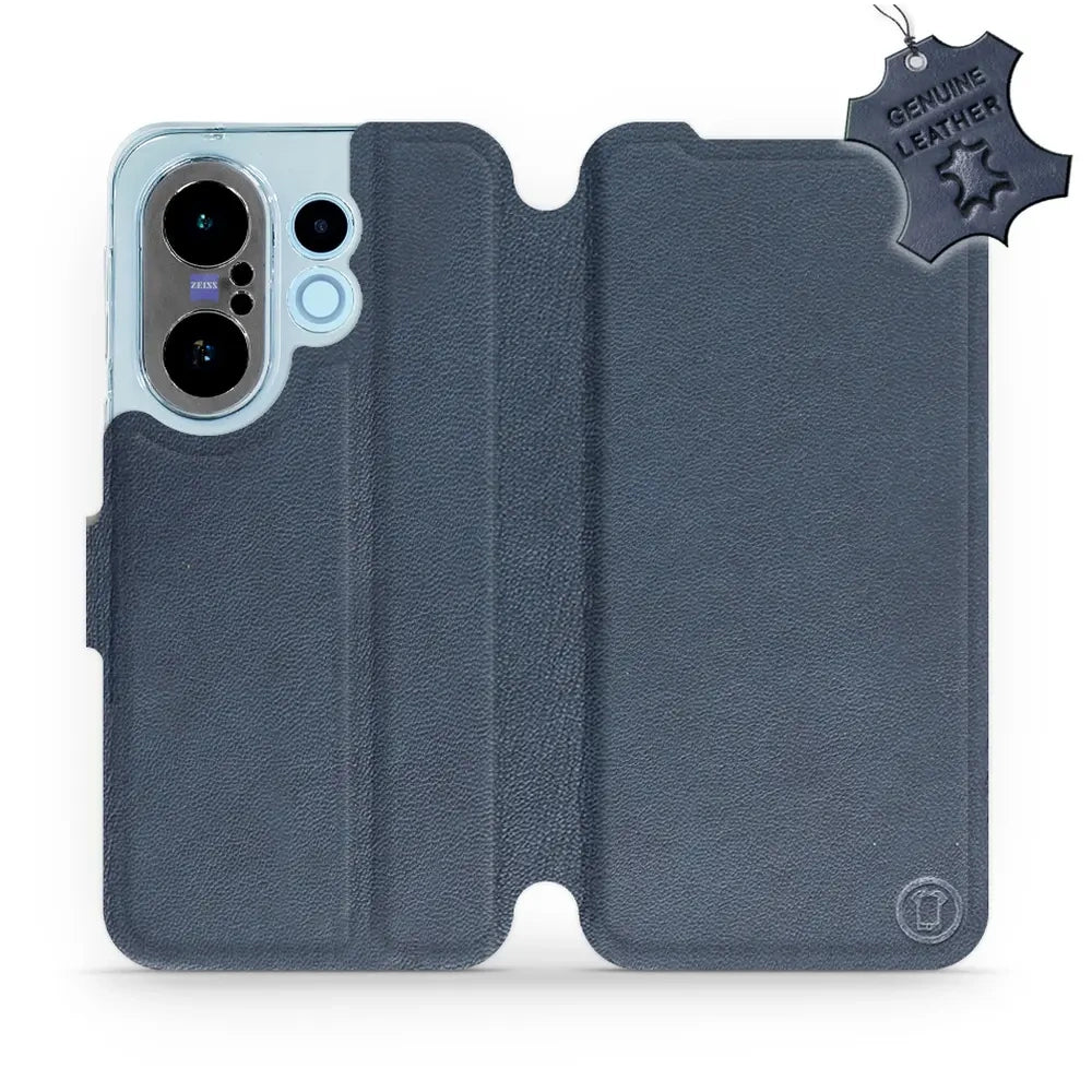 Echtleder Handyhülle für Vivo X200 FE, Mobiwear Leather, Dunkelblau