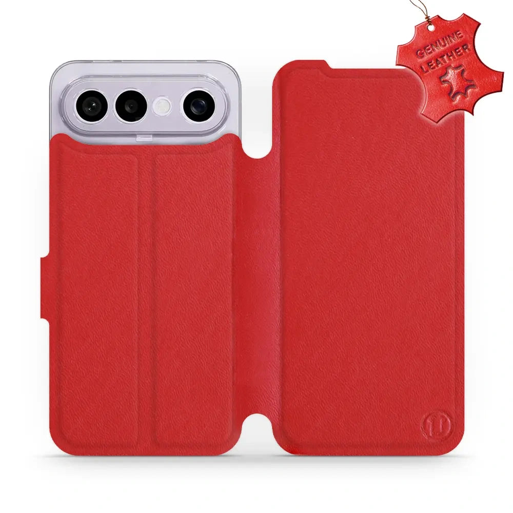 Echtleder Handyhülle für Vivo X300 FE, Mobiwear Leather, Rot