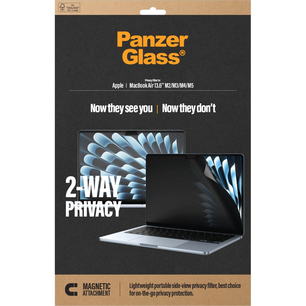Magnetische Schutzfolie mit Sichtschutzfilter für MacBook Air 13.6" M5 / M4 / M3 / M2, PanzerGlass Magnetic 2-Way Privacy (4/4)