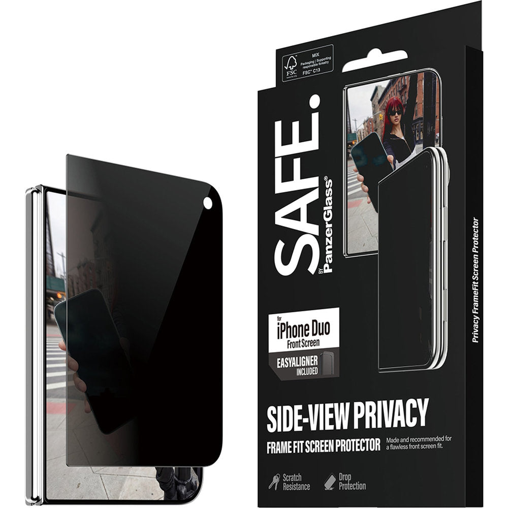 Sichtschutzglas mit Applikator für iPhone Duo, SAFE by PanzerGlass Ultra-Wide Fit Privacy mit EasyAligner (2/7)