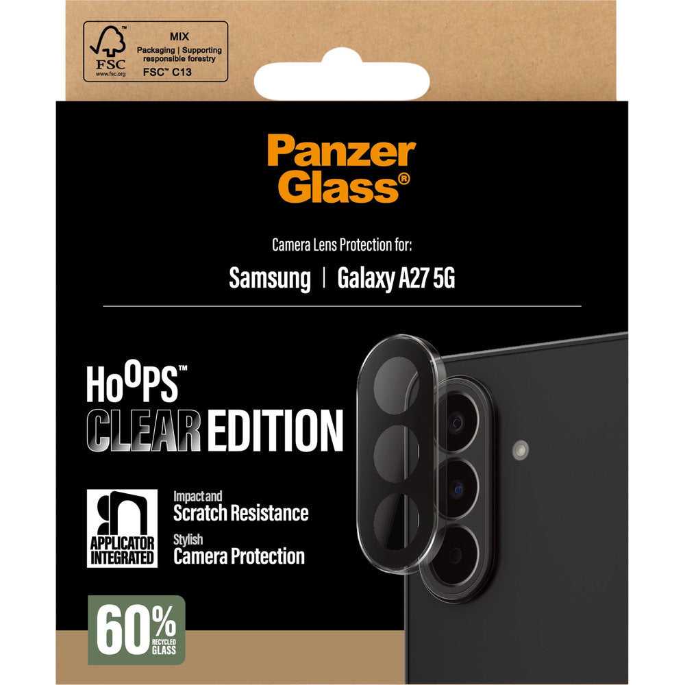 Gehärtetes Glas mit Applikator für Galaxy A27 5G, PanzerGlass Hoops Camera, Transparent (4/4)