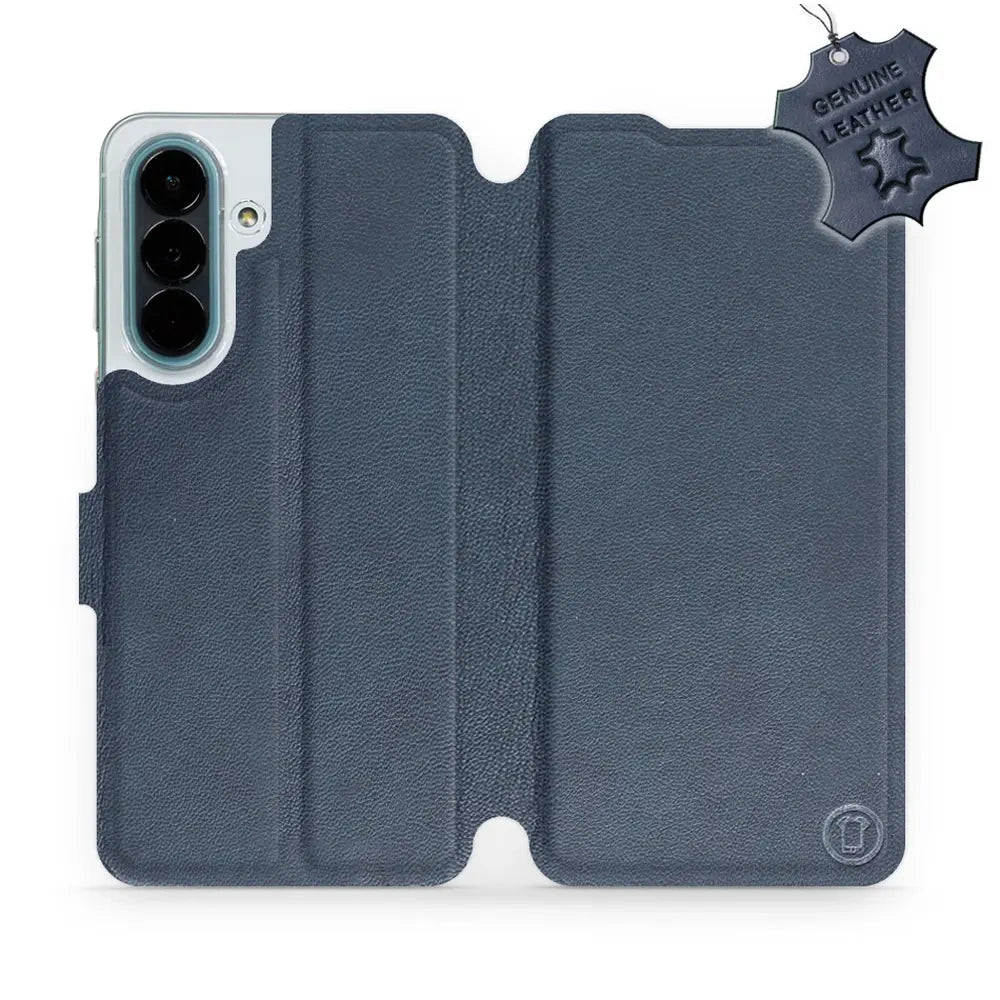 Echtleder Handyhülle für Galaxy A27 5G, Mobiwear Leather, Dunkelblau