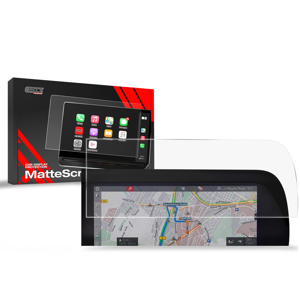 Matte Autodisplayfolie für Porsche 911 992 (2019-2026), Grizz Protector