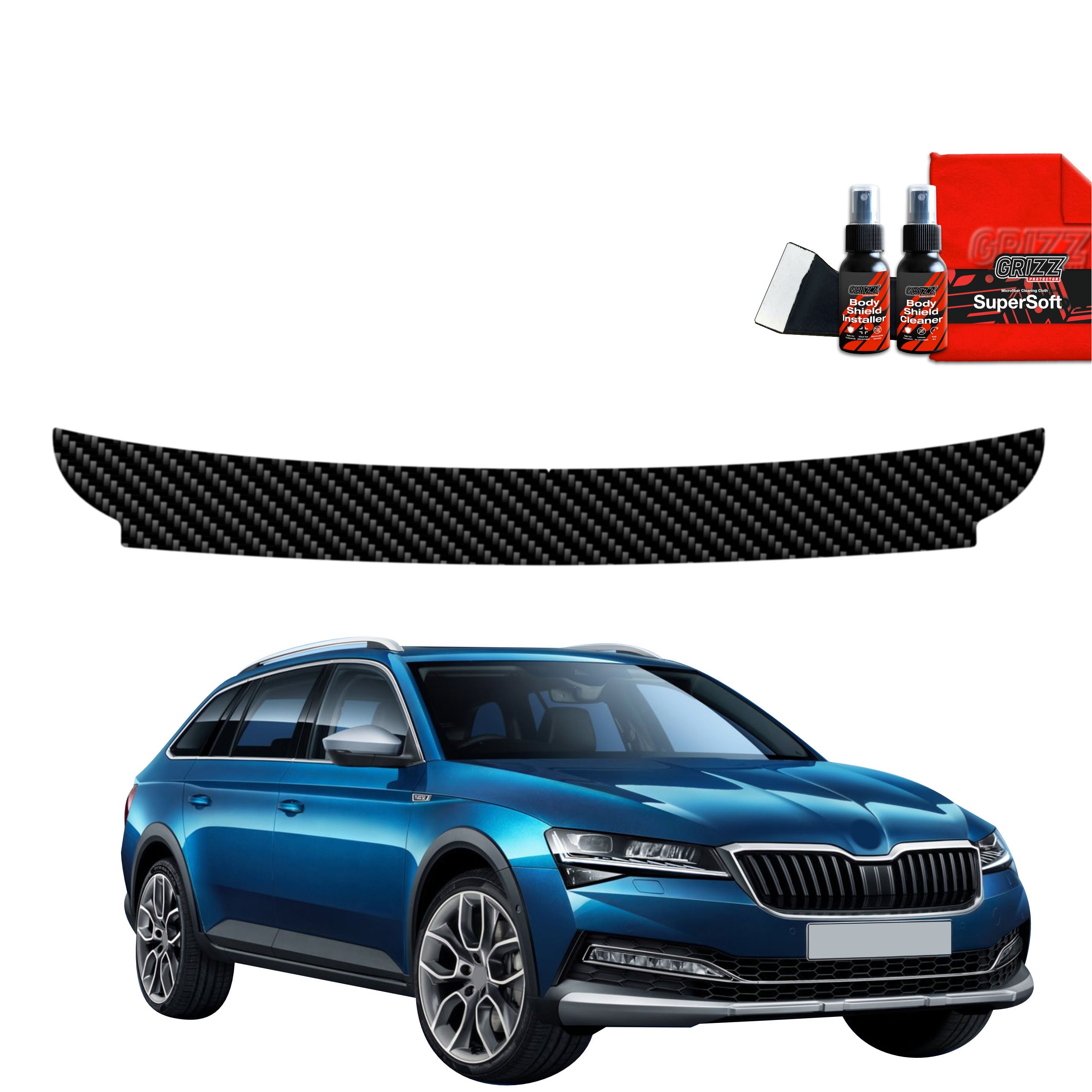 Kohlenstoff Schutzfolie Grizz Protector für Ladekante - Skoda Superb 3 Combi (2019- 2023)