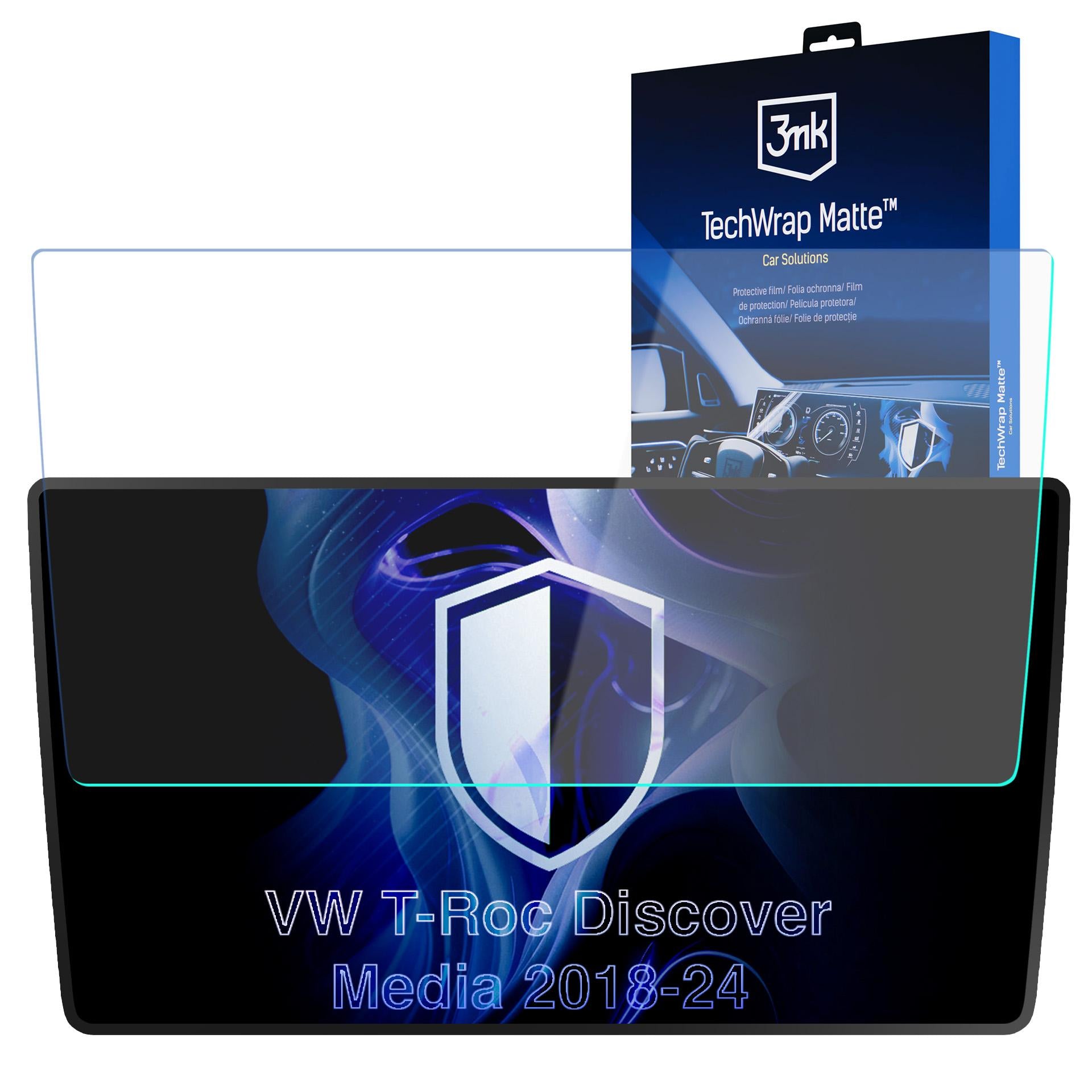 Matte Schutzfolie für den Navigationsbildschirm für VW T-Roc I Discover Media (2018 - 2025), 3mk TechWrap Matte