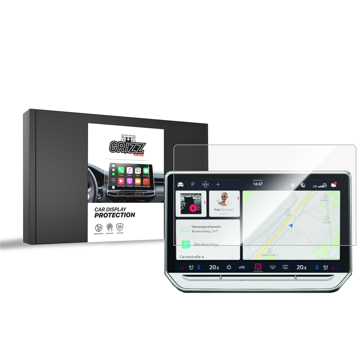 Keramische Autodisplayfolie für MAN TGE 12,9" (2024-2026), Grizz Protector