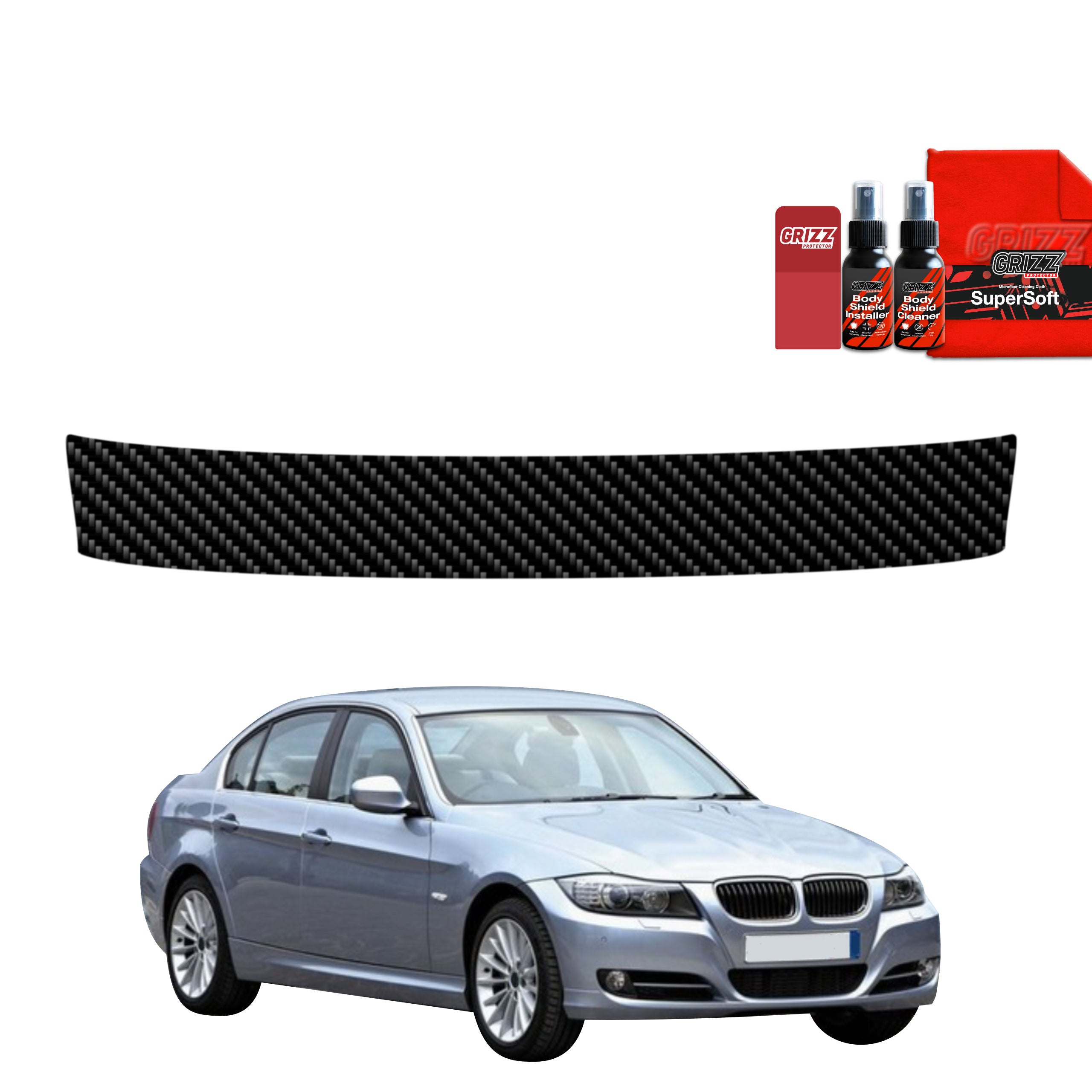 Kohlenstoff Schutzfolie Grizz Protector für Ladekante - BMW 3 E90 Sedan Pre-LCI (2004-2008)