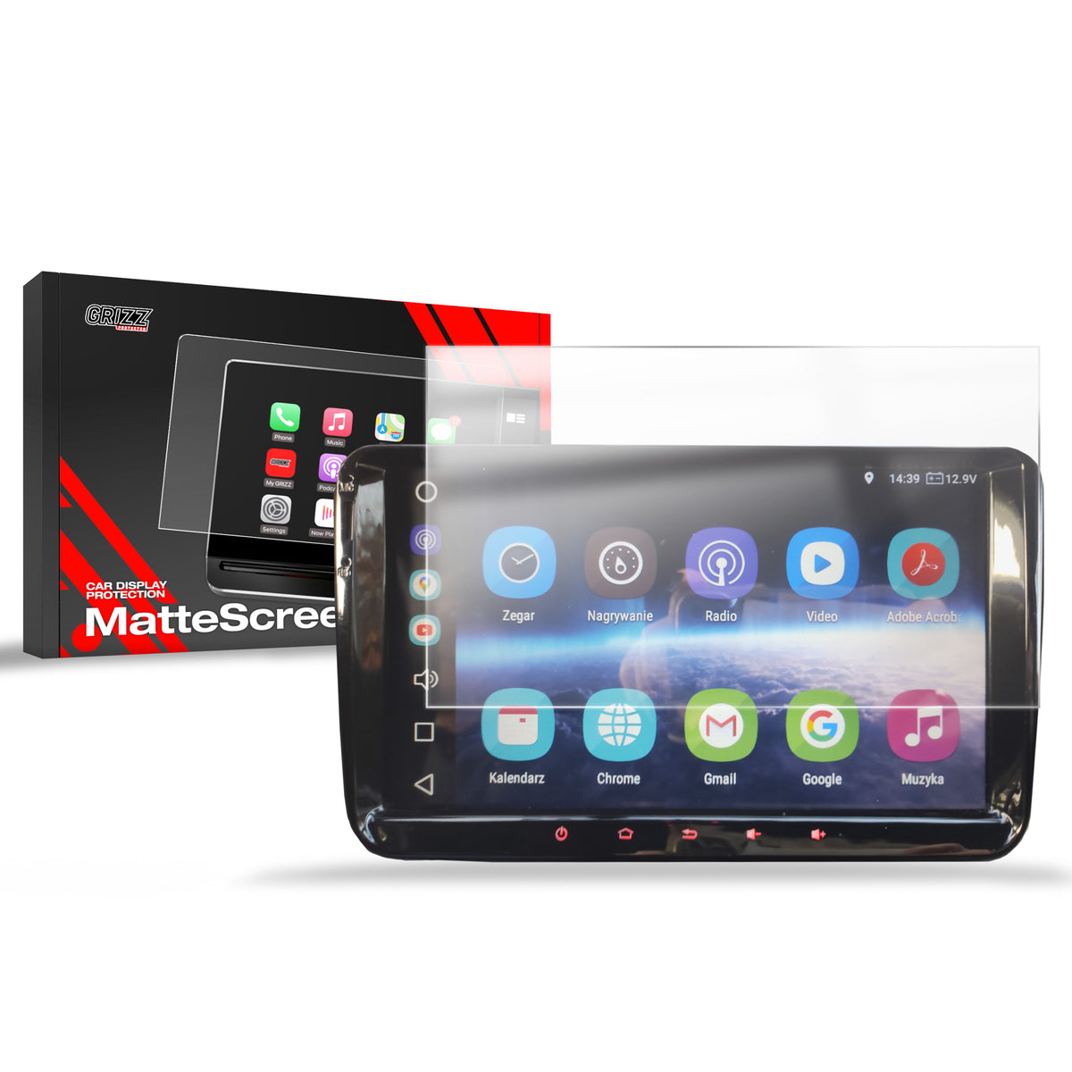 Matte Autodisplayfolie für Volkswagen Golf 6 GTI 9" Android Radio, Grizz Protector