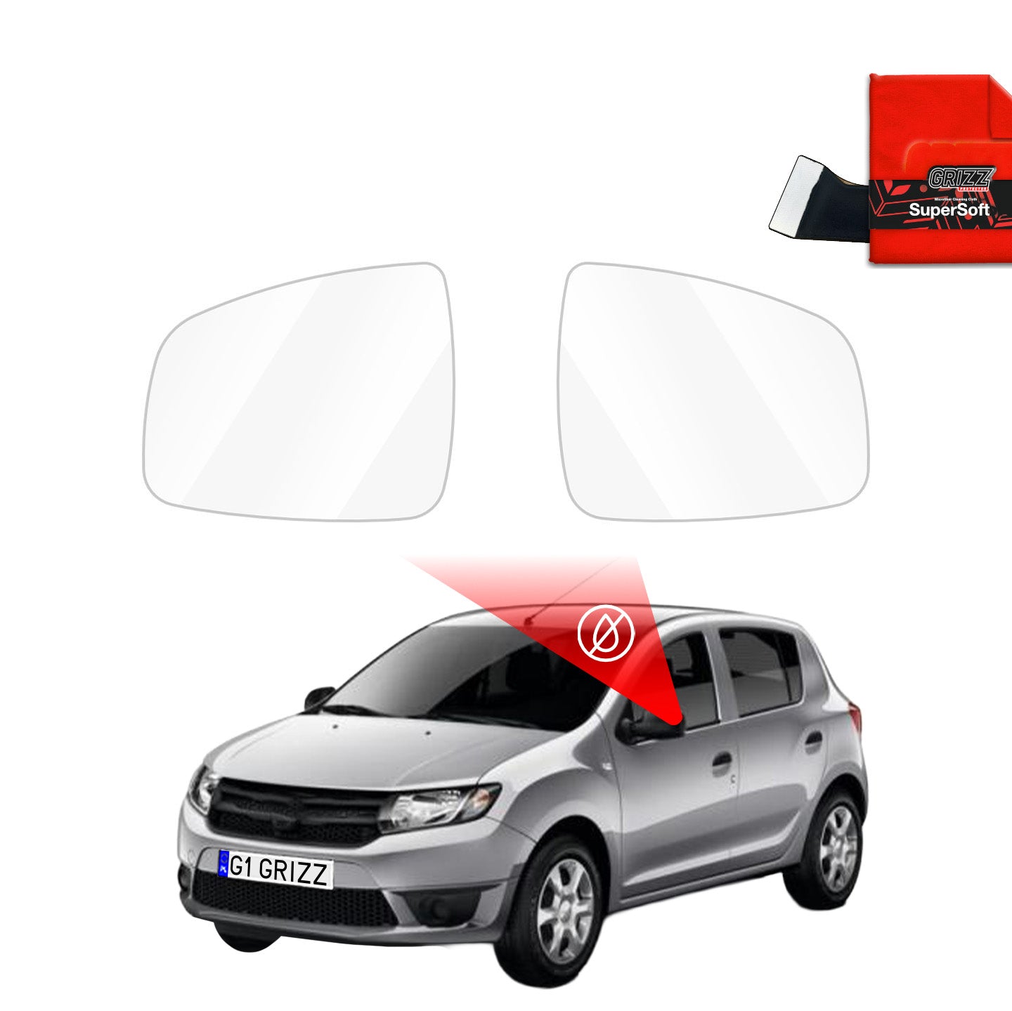 Regenschutzfolie Grizz Protector für Außenspiegel - Dacia Sandero 2 (2012-2020)