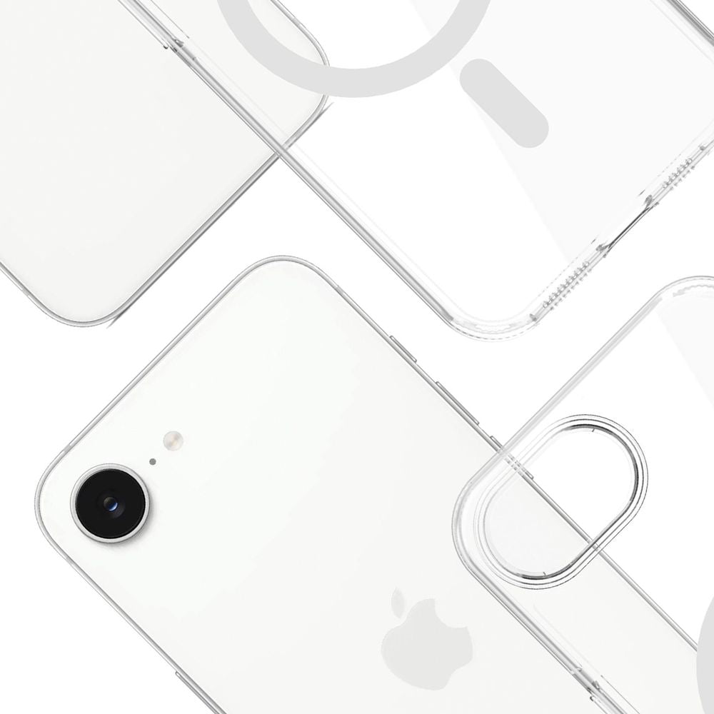 Handyhülle für iPhone 16e, 3mk EverClear MagCase mit MagSafe, Transparent mit weißem Magneten