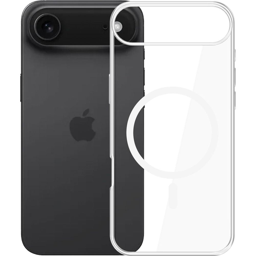 Handyhülle für iPhone Air, 3mk EverClear MagCase mit MagSafe, Transparent mit weißem Magneten
