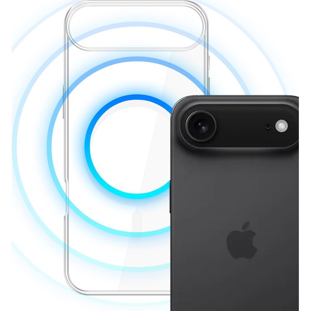 Handyhülle für iPhone Air, 3mk EverClear MagCase mit MagSafe, Transparent mit weißem Magneten
