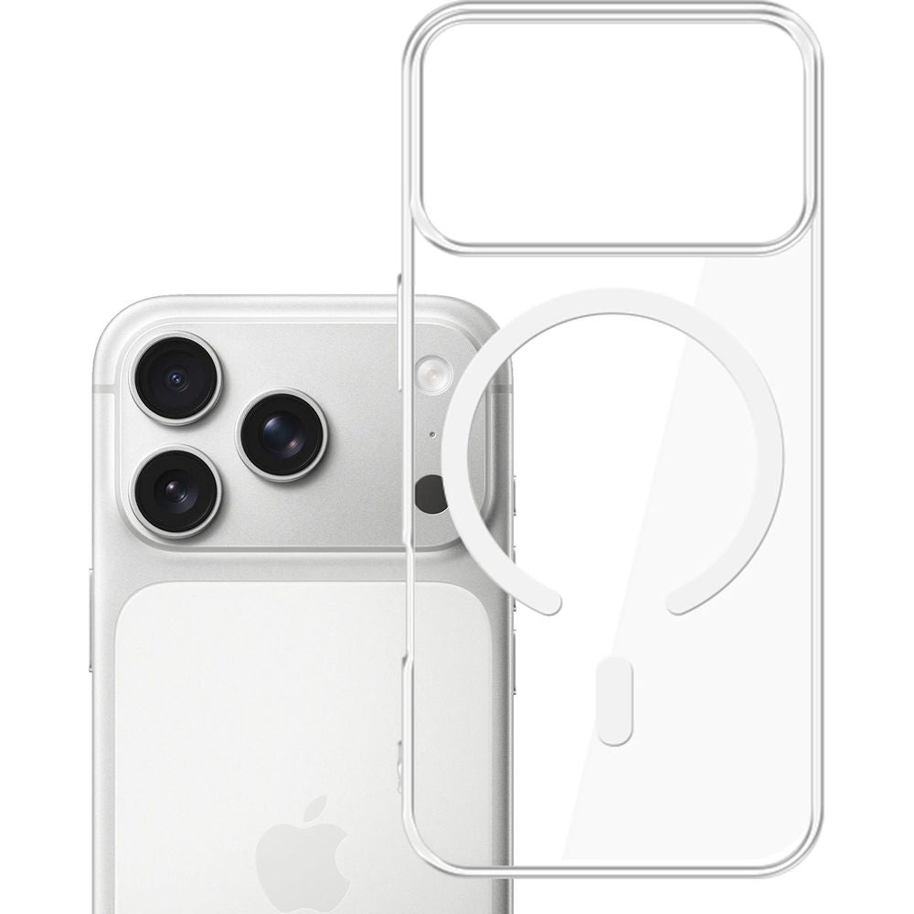 Handyhülle für iPhone 17 Pro, 3mk EverClear MagCase mit MagSafe, Transparent mit weißem Magneten