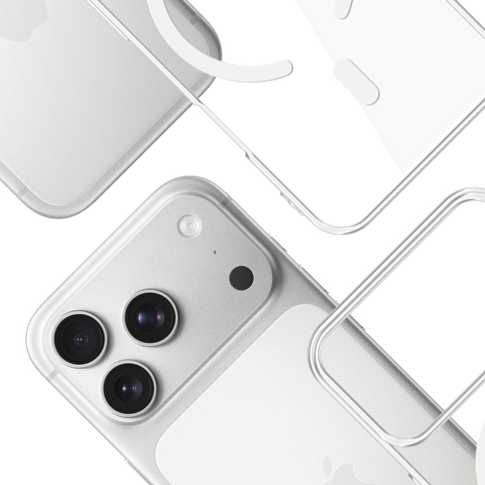 Handyhülle für iPhone 17 Pro, 3mk EverClear MagCase mit MagSafe, Transparent mit weißem Magneten