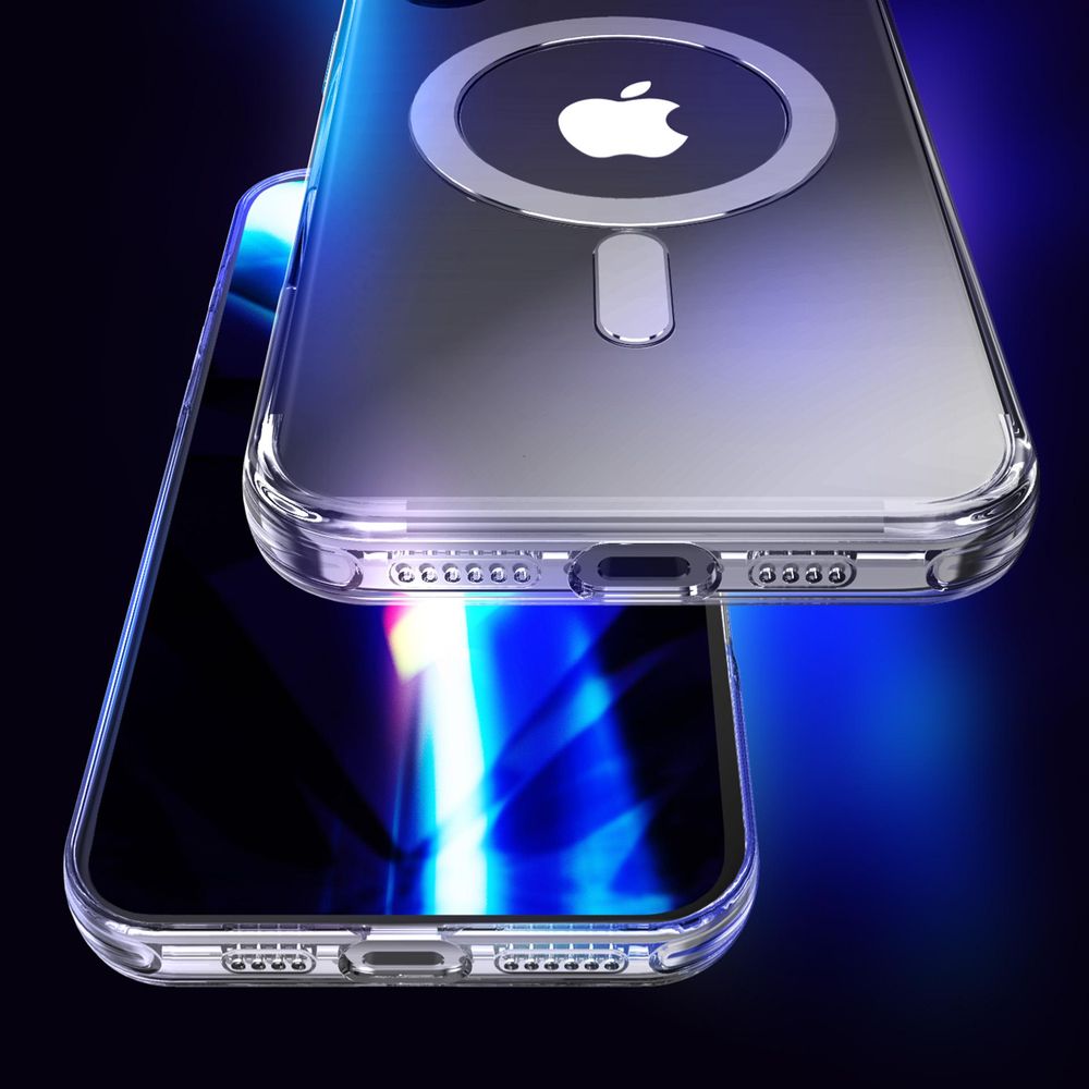 Handyhülle für iPhone 17 Pro, 3mk EverClear MagCase mit MagSafe, Transparent mit weißem Magneten