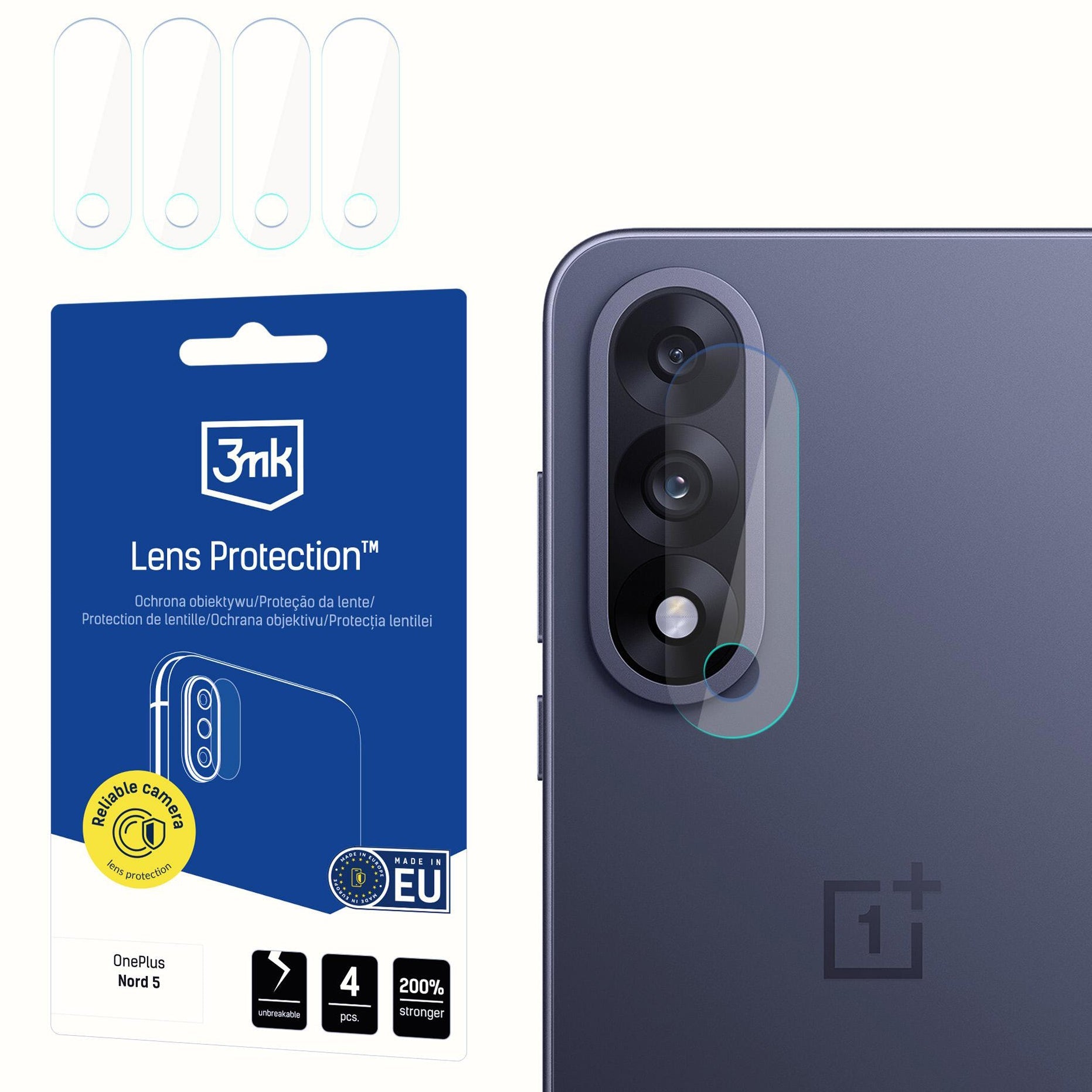 Objektivschutz für OnePlus Nord 5, 3mk Lens Protection, 4 Sätze