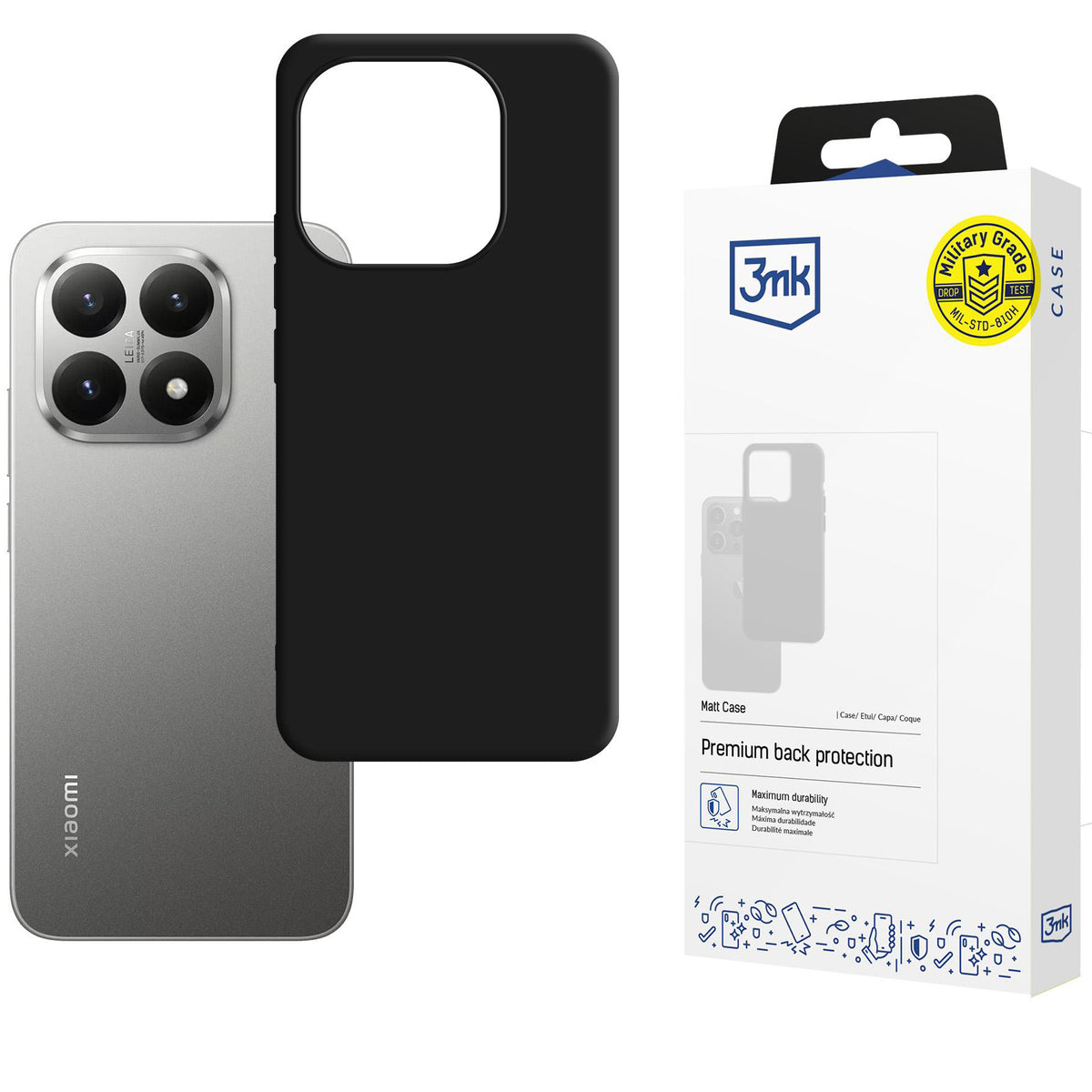 Handyhülle für Xiaomi 15T, 3mk Matt Case, mattes Schwarz